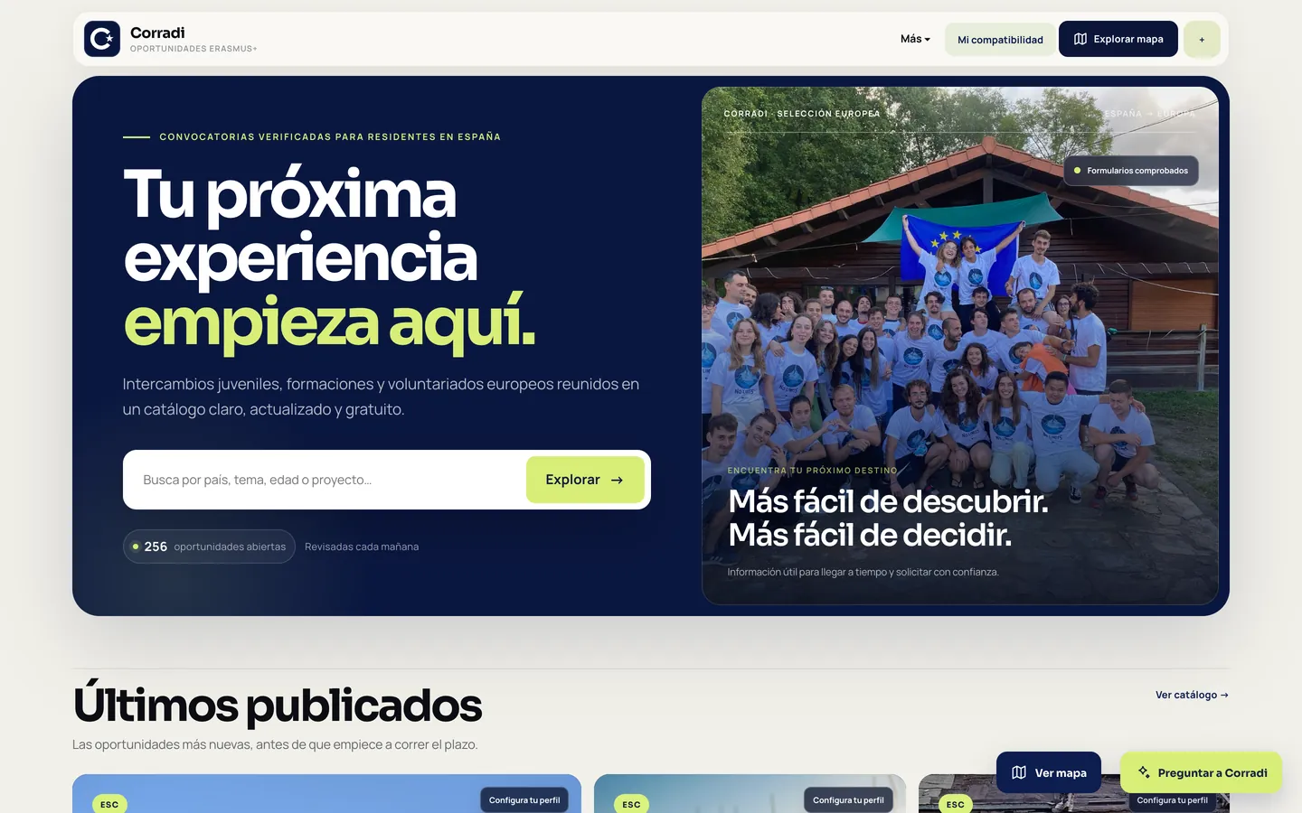 Catálogo de oportunidades Erasmus+ de Corradi